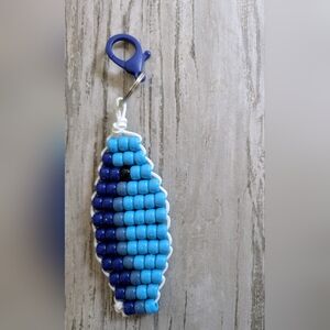 Blue Beaded Fish/Sardine Keychain Bag Charm